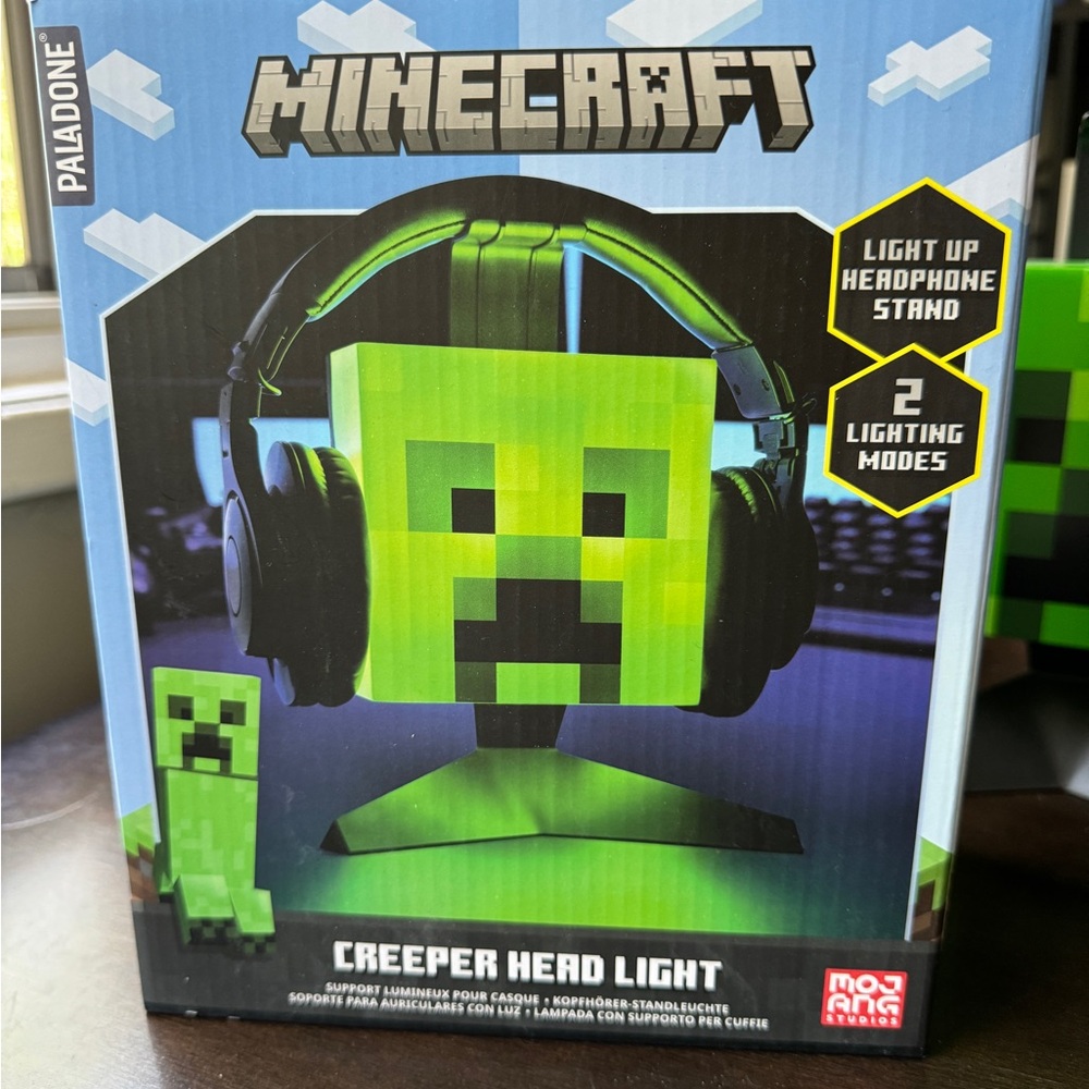 Minecraft Creeper Head Light Headset Stand Gaming Accessory 8.5"